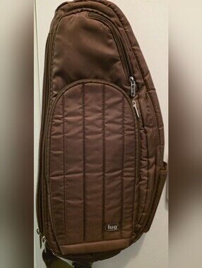 Lug Chocolate Brown Quilted "Glider" Sling Bag